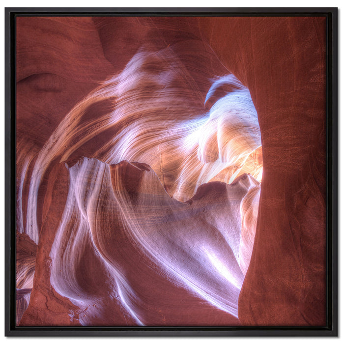 Wunderschöne Wüstenhöhle auf Leinwandbild Quadratisch gerahmt Größe 70x70