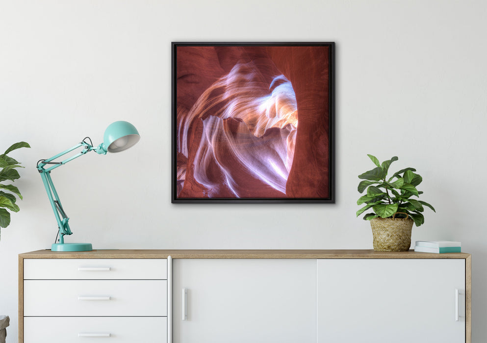 Wunderschöne Wüstenhöhle auf Leinwandbild gerahmt Quadratisch verschiedene Größen im Wohnzimmer