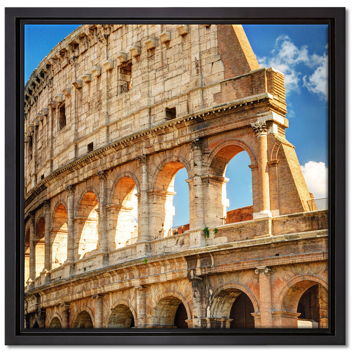 Kolosseum in Rom auf Leinwandbild Quadratisch gerahmt Größe 40x40