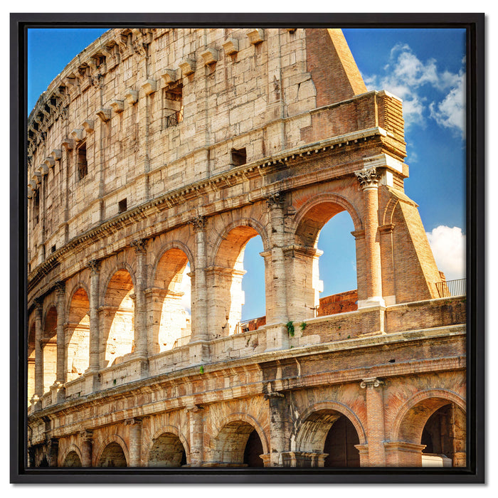 Kolosseum in Rom auf Leinwandbild Quadratisch gerahmt Größe 60x60