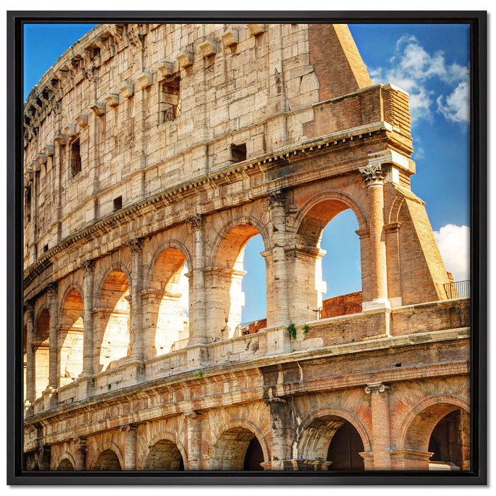 Kolosseum in Rom auf Leinwandbild Quadratisch gerahmt Größe 70x70