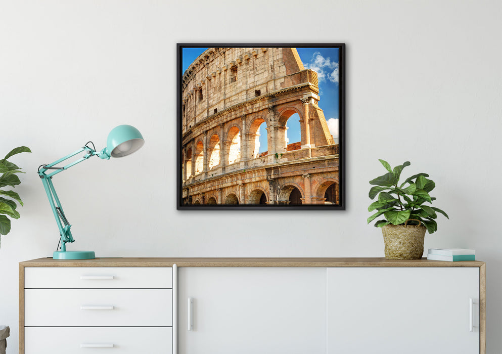 Kolosseum in Rom auf Leinwandbild gerahmt Quadratisch verschiedene Größen im Wohnzimmer
