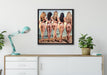 Fünf sexy Frauen am Strand auf Leinwandbild gerahmt Quadratisch verschiedene Größen im Wohnzimmer