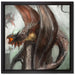 Dragons auf Leinwandbild Quadratisch gerahmt Größe 40x40