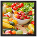 Buntes Obst und Gemüse auf Leinwandbild Quadratisch gerahmt Größe 40x40