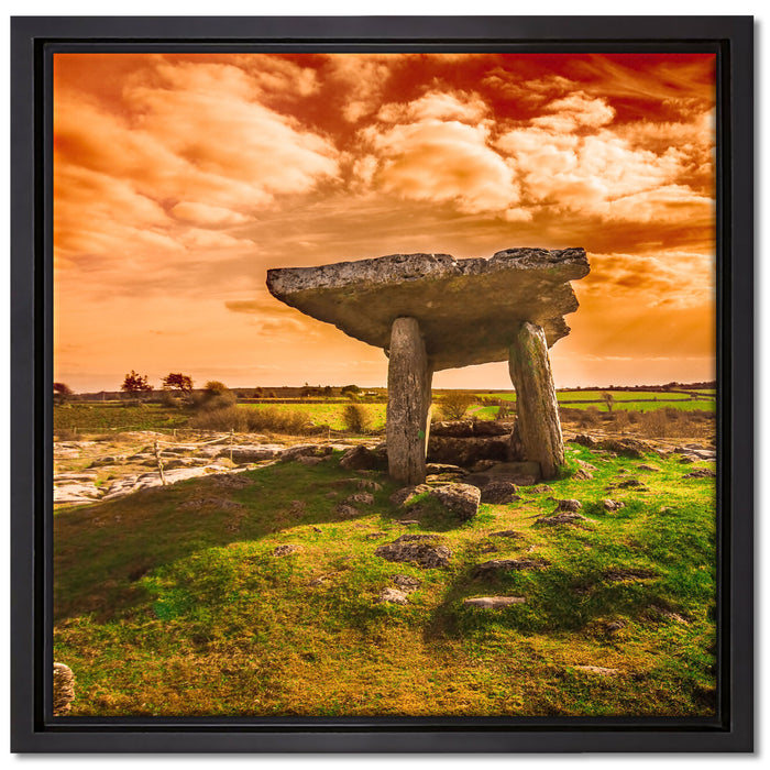 Burren bei Sonnenuntergang auf Leinwandbild Quadratisch gerahmt Größe 40x40