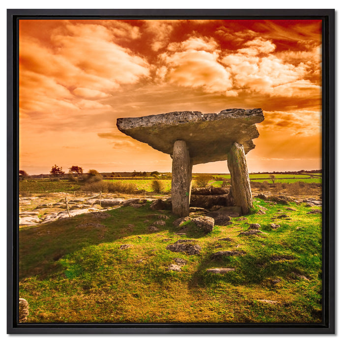 Burren bei Sonnenuntergang auf Leinwandbild Quadratisch gerahmt Größe 60x60