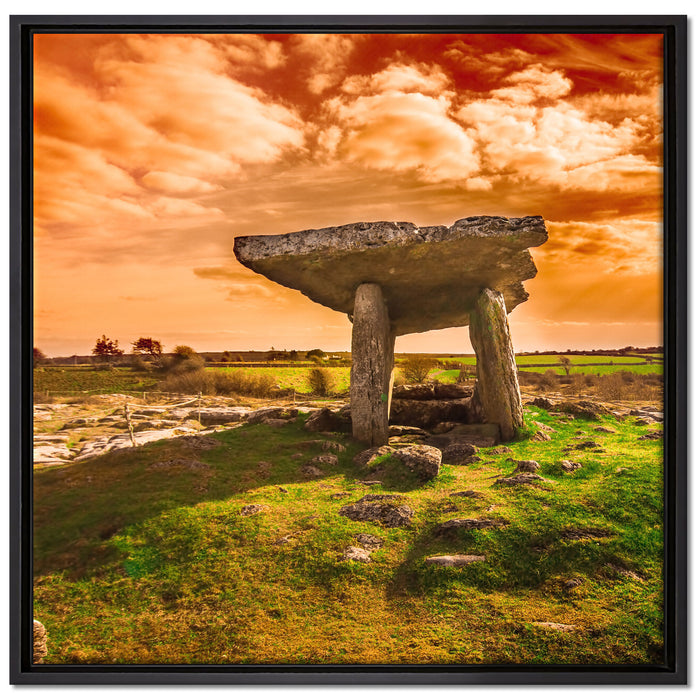 Burren bei Sonnenuntergang auf Leinwandbild Quadratisch gerahmt Größe 70x70