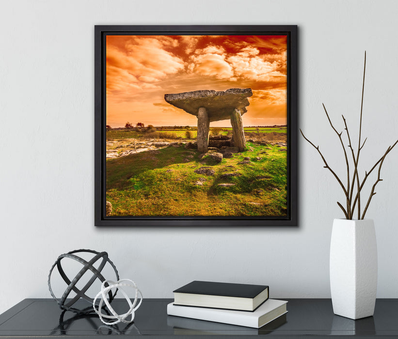 Burren bei Sonnenuntergang  auf Leinwandbild Quadratisch gerahmt mit Kirschblüten