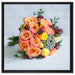 Romantischer Blumenstrauß auf Leinwandbild Quadratisch gerahmt Größe 60x60