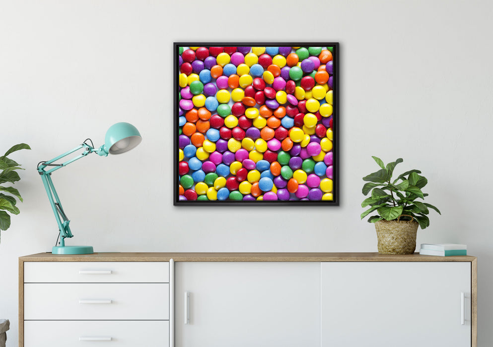 Sweet candies auf Leinwandbild gerahmt Quadratisch verschiedene Größen im Wohnzimmer