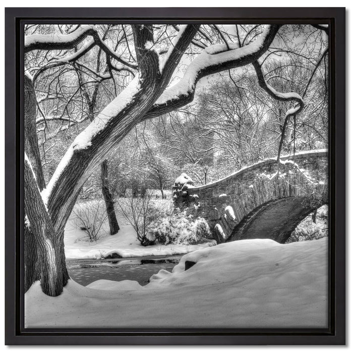 Central Park New York auf Leinwandbild Quadratisch gerahmt Größe 40x40