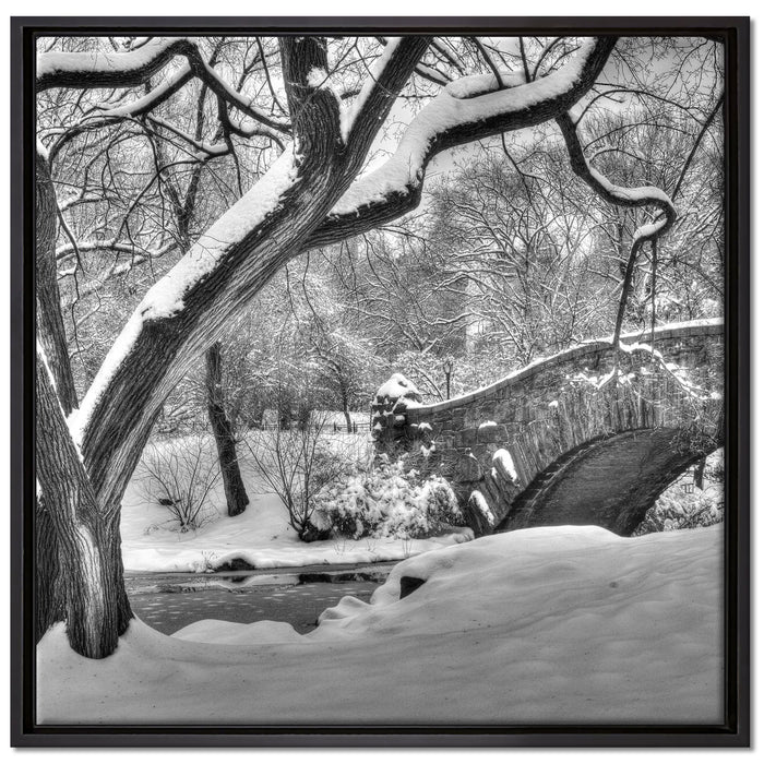 Central Park New York auf Leinwandbild Quadratisch gerahmt Größe 70x70