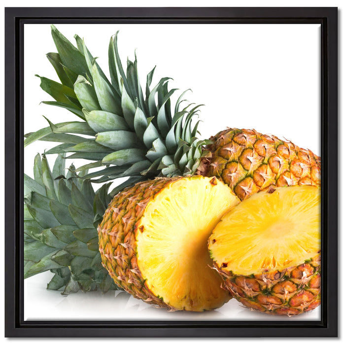 Frische Ananas auf Leinwandbild Quadratisch gerahmt Größe 40x40