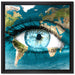 Die Erde auf ein Gesicht auf Leinwandbild Quadratisch gerahmt Größe 40x40