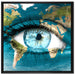 Die Erde auf ein Gesicht auf Leinwandbild Quadratisch gerahmt Größe 70x70