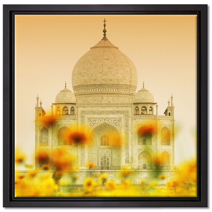 Taj Mahal im Sommer auf Leinwandbild Quadratisch gerahmt Größe 40x40