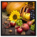 Herbstlicher Obstkorb auf Leinwandbild Quadratisch gerahmt Größe 60x60