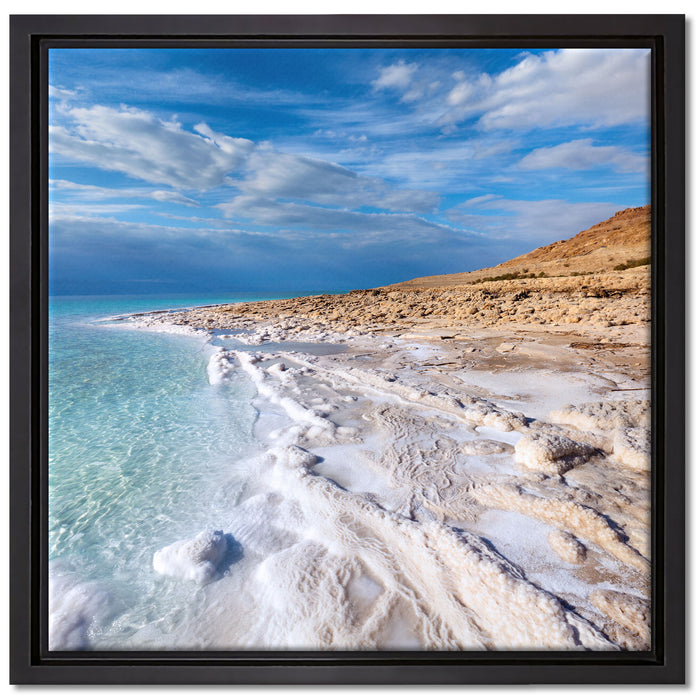 Das Tote Meer bei Tag auf Leinwandbild Quadratisch gerahmt Größe 40x40