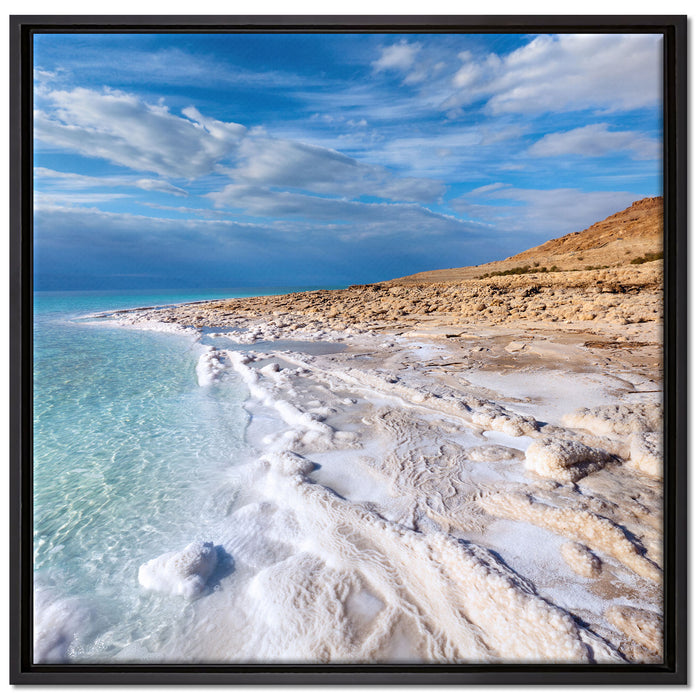 Das Tote Meer bei Tag auf Leinwandbild Quadratisch gerahmt Größe 70x70