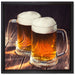 Zwei Maßkrüge Bier auf Leinwandbild Quadratisch gerahmt Größe 40x40