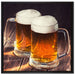 Zwei Maßkrüge Bier auf Leinwandbild Quadratisch gerahmt Größe 70x70
