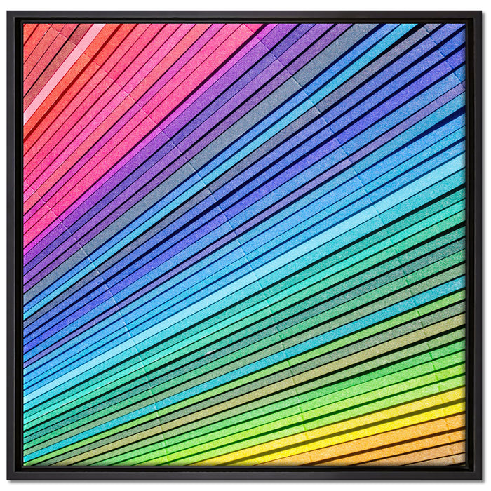 Bunter Farbfächer auf Leinwandbild Quadratisch gerahmt Größe 70x70