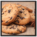 Cookies mit Schokostückchen auf Leinwandbild Quadratisch gerahmt Größe 70x70