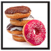 Süße Donuts auf Leinwandbild Quadratisch gerahmt Größe 60x60