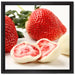 Erdbeeren mit Schokolade umhüllt auf Leinwandbild Quadratisch gerahmt Größe 40x40