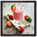 Köstlicher Erdbeershake auf Leinwandbild Quadratisch gerahmt Größe 40x40