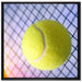 Tennisschläger Tennisball auf Leinwandbild Quadratisch gerahmt Größe 70x70