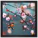 Exotische Sakura Blüten auf Leinwandbild Quadratisch gerahmt Größe 40x40