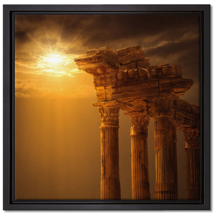Antiker Apollontempel auf Leinwandbild Quadratisch gerahmt Größe 40x40