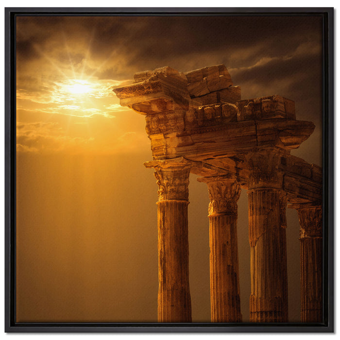 Antiker Apollontempel auf Leinwandbild Quadratisch gerahmt Größe 70x70