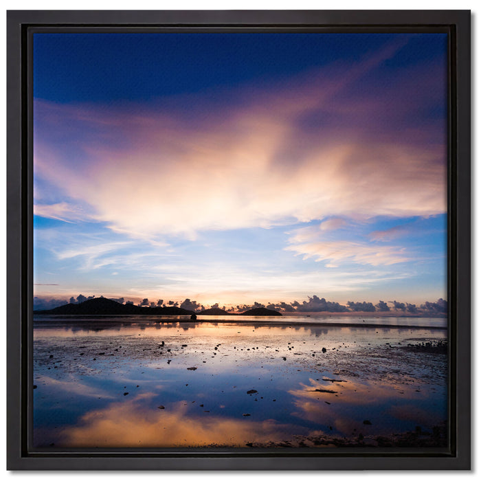 Wunderschöne Seelandschaft auf Leinwandbild Quadratisch gerahmt Größe 40x40