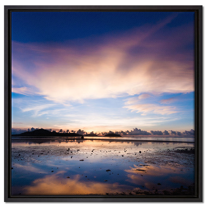 Wunderschöne Seelandschaft auf Leinwandbild Quadratisch gerahmt Größe 60x60