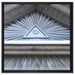 Dach mit Illuminati Auge auf Leinwandbild Quadratisch gerahmt Größe 60x60