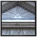 Dach mit Illuminati Auge auf Leinwandbild Quadratisch gerahmt Größe 70x70