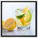Gin Tonic Shot mit Zitronen auf Leinwandbild Quadratisch gerahmt Größe 60x60