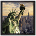 Freiheitsstatue in New York auf Leinwandbild Quadratisch gerahmt Größe 40x40