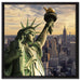 Freiheitsstatue in New York auf Leinwandbild Quadratisch gerahmt Größe 60x60