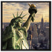 Freiheitsstatue in New York auf Leinwandbild Quadratisch gerahmt Größe 70x70