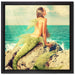 Traumhafte Meerjungfrau auf Leinwandbild Quadratisch gerahmt Größe 40x40
