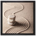 Wellenmuster im Sand auf Leinwandbild Quadratisch gerahmt Größe 40x40
