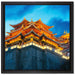 Leuchtender Tempel in China auf Leinwandbild Quadratisch gerahmt Größe 40x40