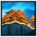 Leuchtender Tempel in China auf Leinwandbild Quadratisch gerahmt Größe 60x60