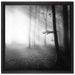 Düsterer Wald im Nebel auf Leinwandbild Quadratisch gerahmt Größe 40x40