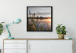 Sonniger Morgen am See auf Leinwandbild gerahmt Quadratisch verschiedene Größen im Wohnzimmer