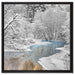 Atemberaubende Winterlandschaft auf Leinwandbild Quadratisch gerahmt Größe 60x60